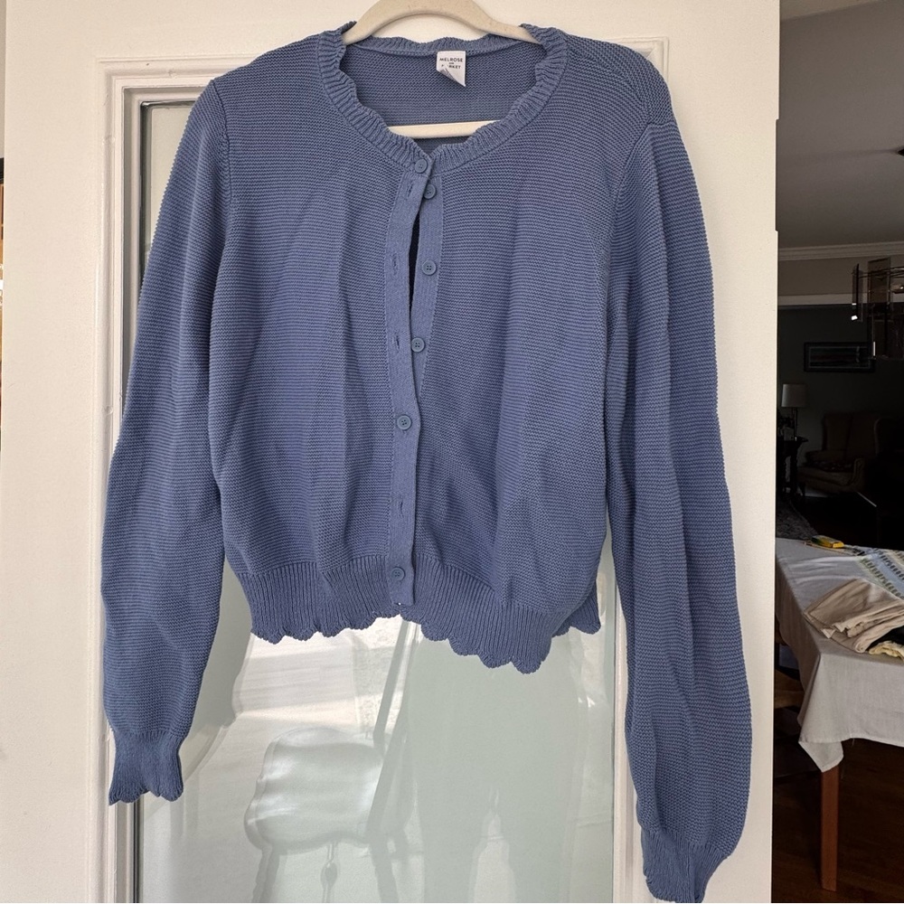 Blue Cardigan Sweater Melrose and Market size L
